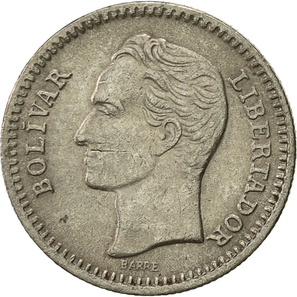 Coin, Venezuela, 25 Centimos, 1965, British Royal Mint, EF(40-45), Nickel, KM:40