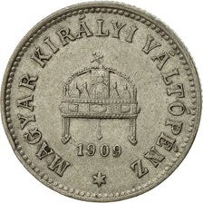 Coin, Hungary, Franz Joseph I, 10 Filler, 1909, Kormoczbanya, EF(40-45), Nickel