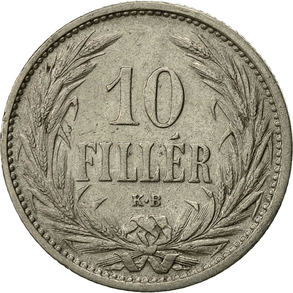 Coin, Hungary, Franz Joseph I, 10 Filler, 1909, Kormoczbanya, EF(40-45), Nickel