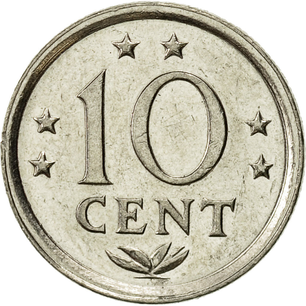 Moneta, Antille olandesi, Juliana, 10 Cents, 1985, SPL-, Nichel, KM:10