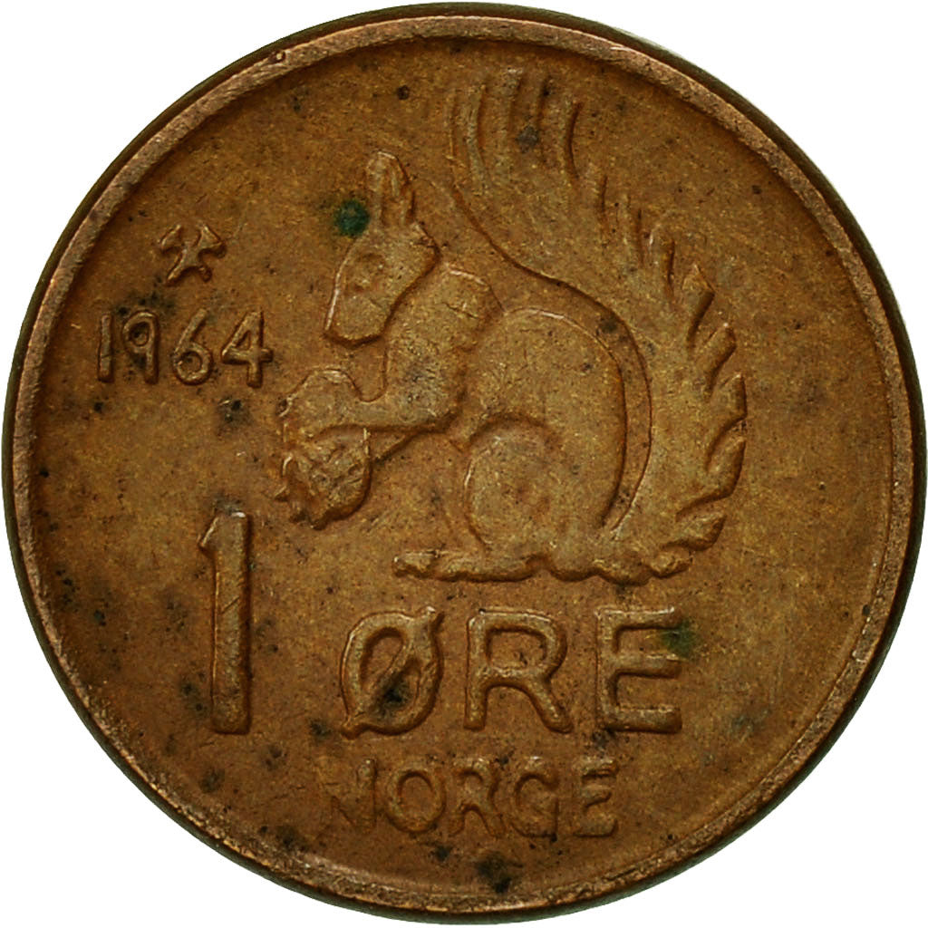 Coin, Norway, Olav V, Ore, 1964, EF(40-45), Bronze, KM:403
