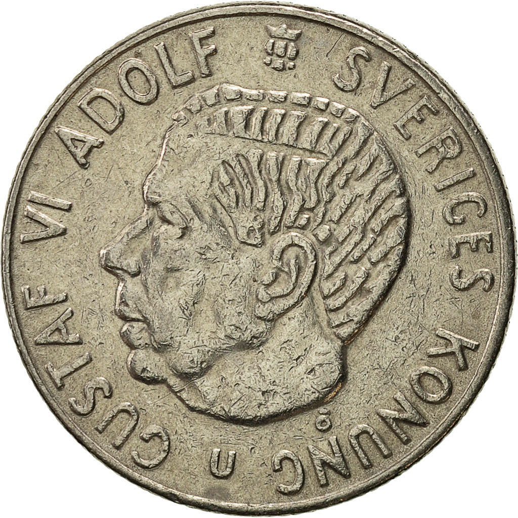 Moneta, Svezia, Gustaf VI, Krona, 1971, BB, Rame ricoperto in rame-nichel