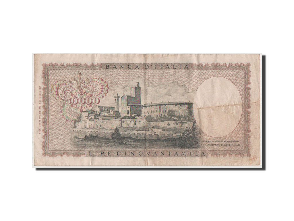 Italy, 50,000 Lire, 1972, KM #99c, EF(40-45), Z153153D