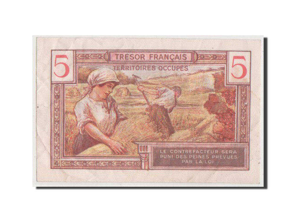 France, 5 Francs, 1947 French Treasury, 1947, KM #M6a, EF(40-45), A.01562516,...