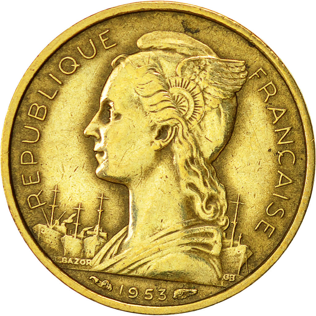 Moneta, Madagascar, 10 Francs, 1953, Paris, BB+, Alluminio-bronzo, KM:6