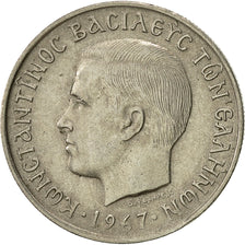 Coin, Greece, Constantine II, 2 Drachmai, 1967, AU(55-58), Copper-nickel, KM:90