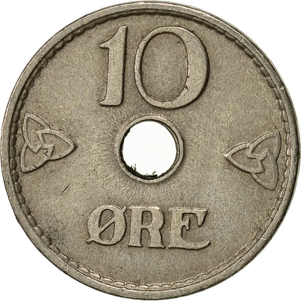 Moneta, Norvegia, Haakon VII, 10 Öre, 1941, BB, Rame-nichel, KM:383