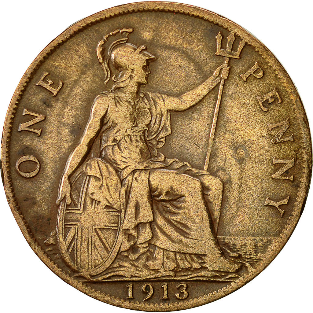 Gran Bretagna, George V, Penny, 1913, MB+, Bronzo, KM:810