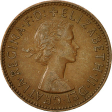 Coin, Great Britain, Elizabeth II, 1/2 Penny, 1954, VF(30-35), Bronze, KM:896