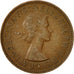 Coin, Great Britain, Elizabeth II, 1/2 Penny, 1954, VF(30-35), Bronze, KM:896