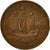 Coin, Great Britain, Elizabeth II, 1/2 Penny, 1954, VF(30-35), Bronze, KM:896