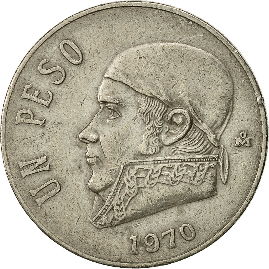 Moneta, Mexico, Peso, 1970, Mexico City, EF(40-45), Miedź-Nikiel, KM:460