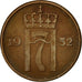 Coin, Norway, Haakon VII, 5 Öre, 1952, EF(40-45), Bronze, KM:400