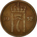 Coin, Norway, Haakon VII, 5 Öre, 1952, EF(40-45), Bronze, KM:400