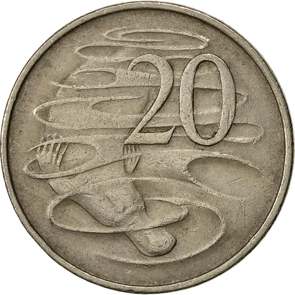 Coin, Australia, Elizabeth II, 20 Cents, 1967, EF(40-45), Copper-nickel, KM:66