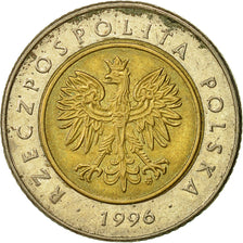 Moneta, Polonia, 5 Zlotych, 1996, Warsaw, BB, Bi-metallico, KM:284