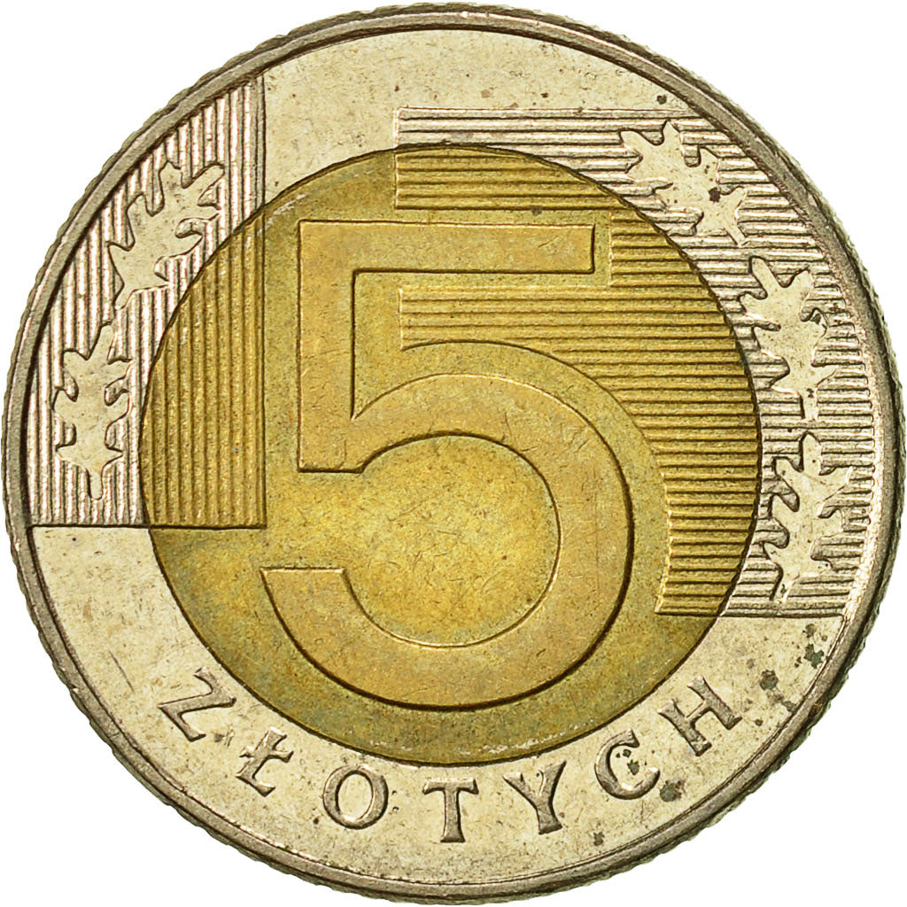 Moneta, Polonia, 5 Zlotych, 1996, Warsaw, BB, Bi-metallico, KM:284