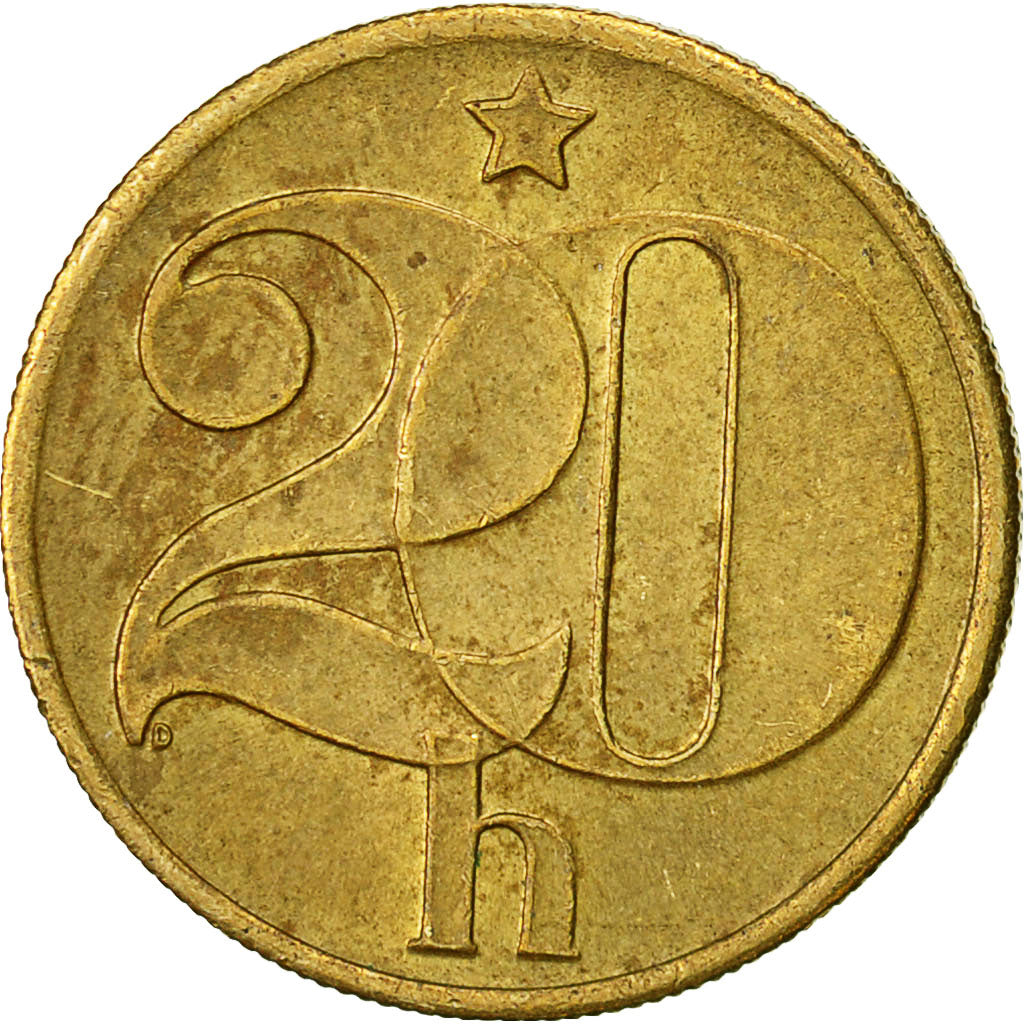 Münze, Tschechoslowakei, 20 Haleru, 1986, SS, Nickel-brass, KM:74