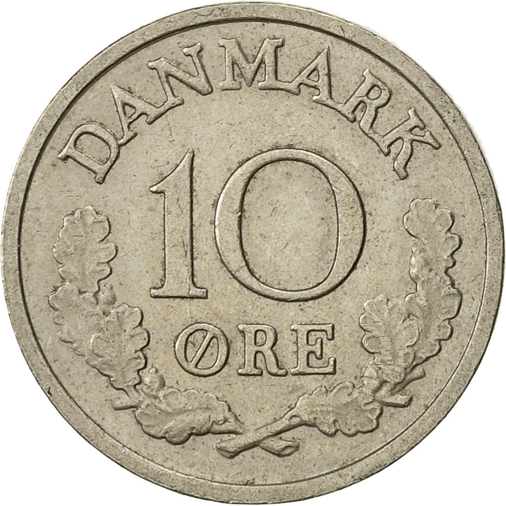 Moneta, Danimarca, Frederik IX, 10 Öre, 1970, Copenhagen, BB, Rame-nichel