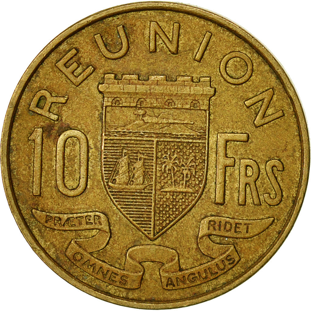 Réunion, 10 Francs, 1970, EF(40-45), Aluminum-Nickel-Bronze, KM:10a