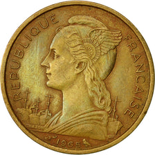 French Somaliland, 10 Francs, 1965, Paris, EF(40-45), Aluminum-Bronze, KM:11