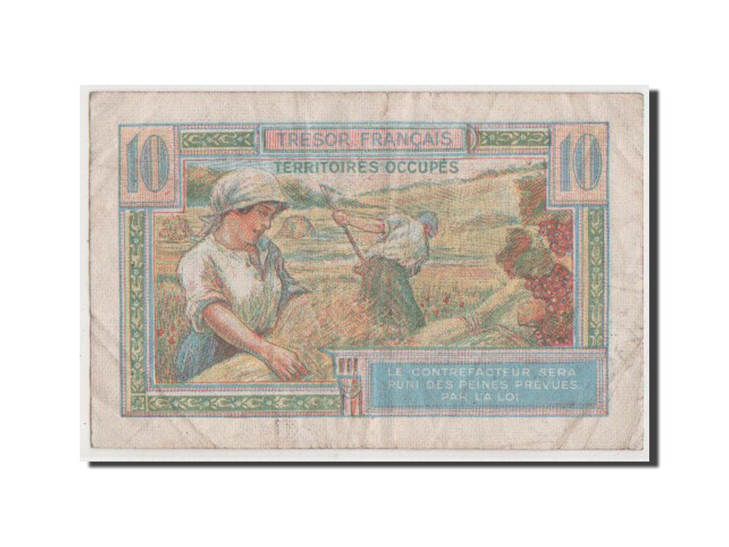 Francia, 10 Francs, 1947 French Treasury, 1947, KM:M7a, MB+, Fayette:VF30.1