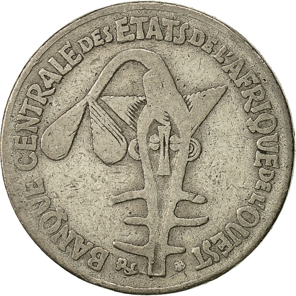 Coin, West African States, 50 Francs, 1975, Paris, VF(30-35), Copper-nickel