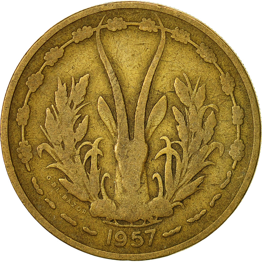 Munten, Frans West Afrika, 25 Francs, 1957, Paris, FR+, Aluminum-Bronze, KM:9