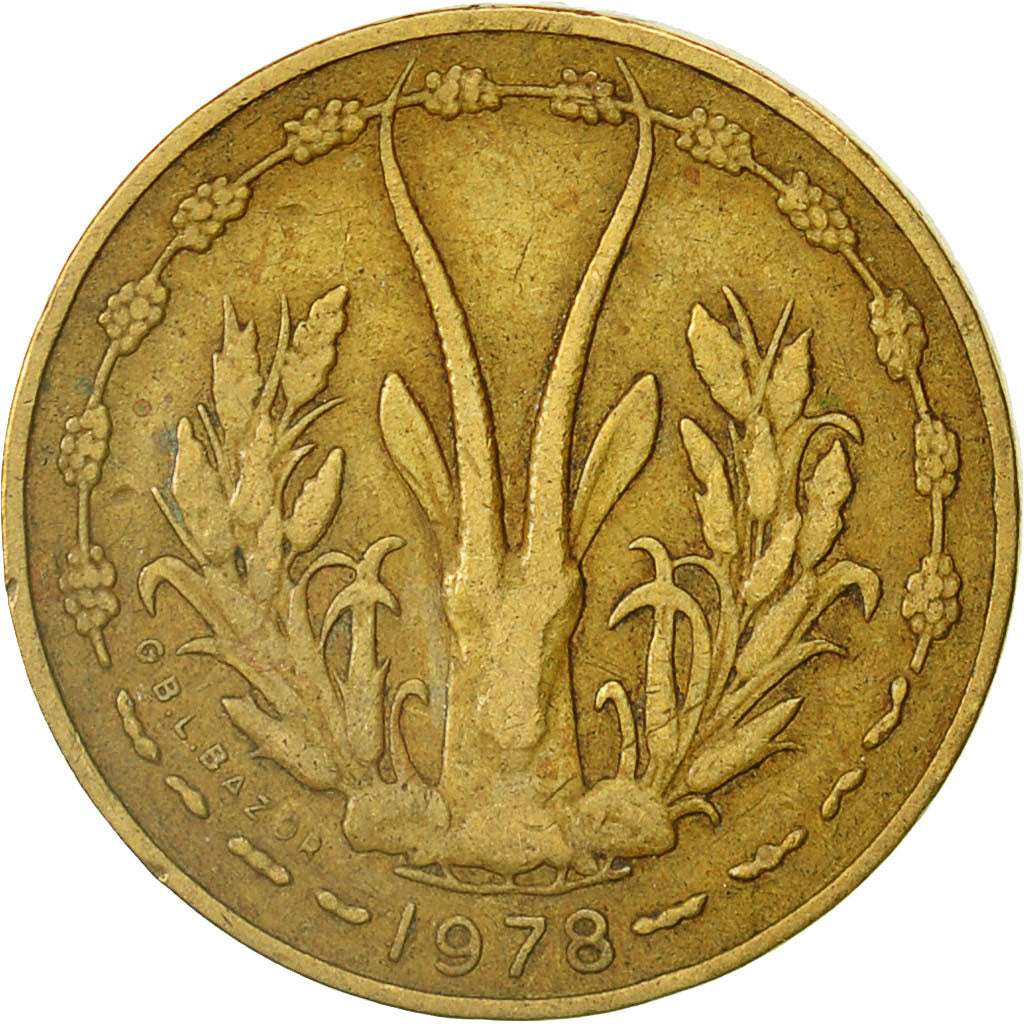 Coin, West African States, 5 Francs, 1978, Paris, EF(40-45)