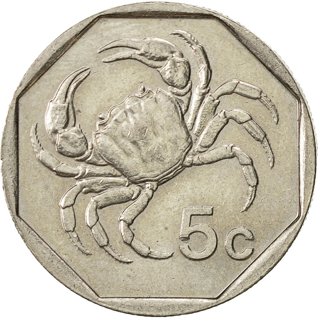 Coin, Malta, 5 Cents, 1991, AU(50-53), Copper-nickel, KM:95