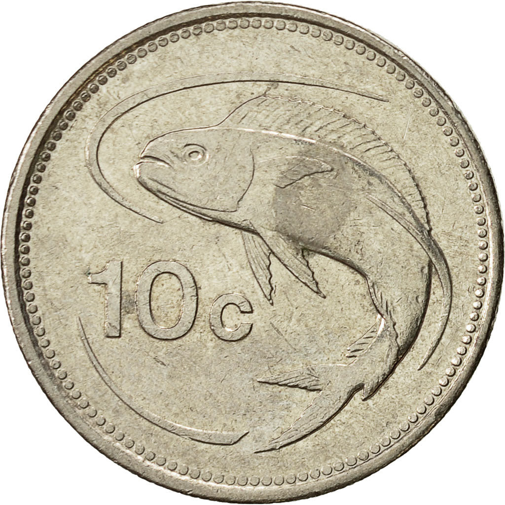 Coin, Malta, 10 Cents, 1986, AU(55-58), Copper-nickel, KM:76