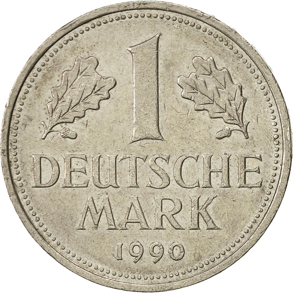 Coin, GERMANY - FEDERAL REPUBLIC, Mark, 1990, Hambourg, EF(40-45)