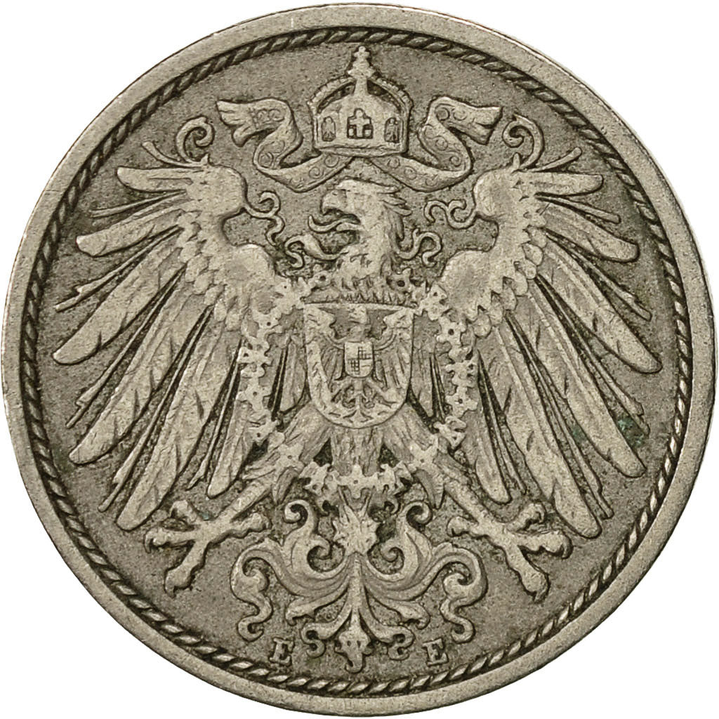 Coin, GERMANY - EMPIRE, Wilhelm II, 10 Pfennig, 1908, Muldenhütten, VF(30-35)