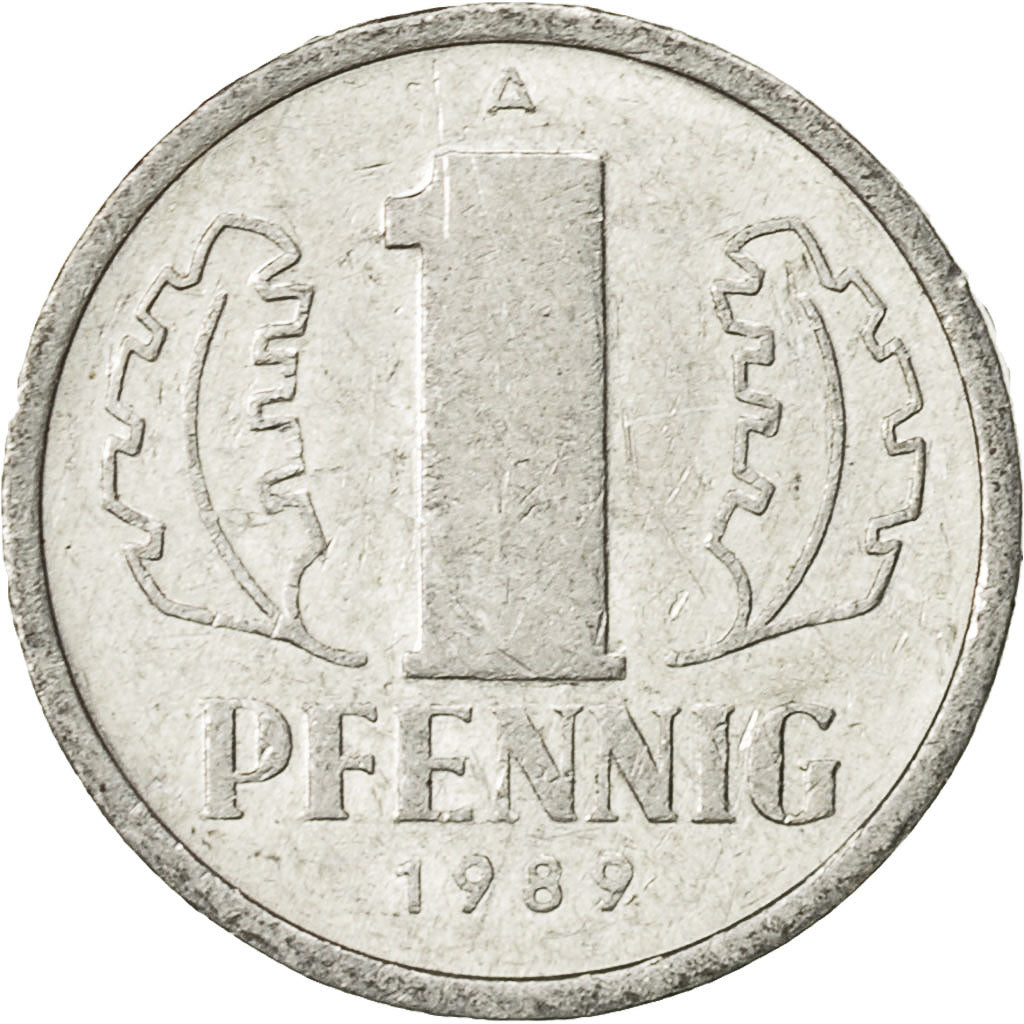 Coin, GERMAN-DEMOCRATIC REPUBLIC, Pfennig, 1989, Berlin, EF(40-45), Aluminum
