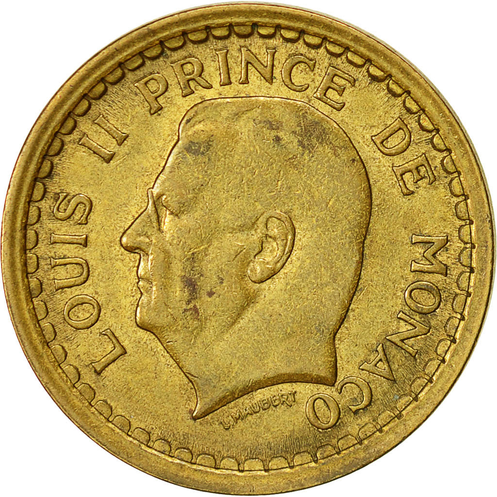 Coin, Monaco, Louis II, Franc, undated (1945), Poissy, EF(40-45)