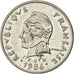 Moneda, Polinesia francesa, 10 Francs, 1986, Paris, MBC+, Níquel, KM:8