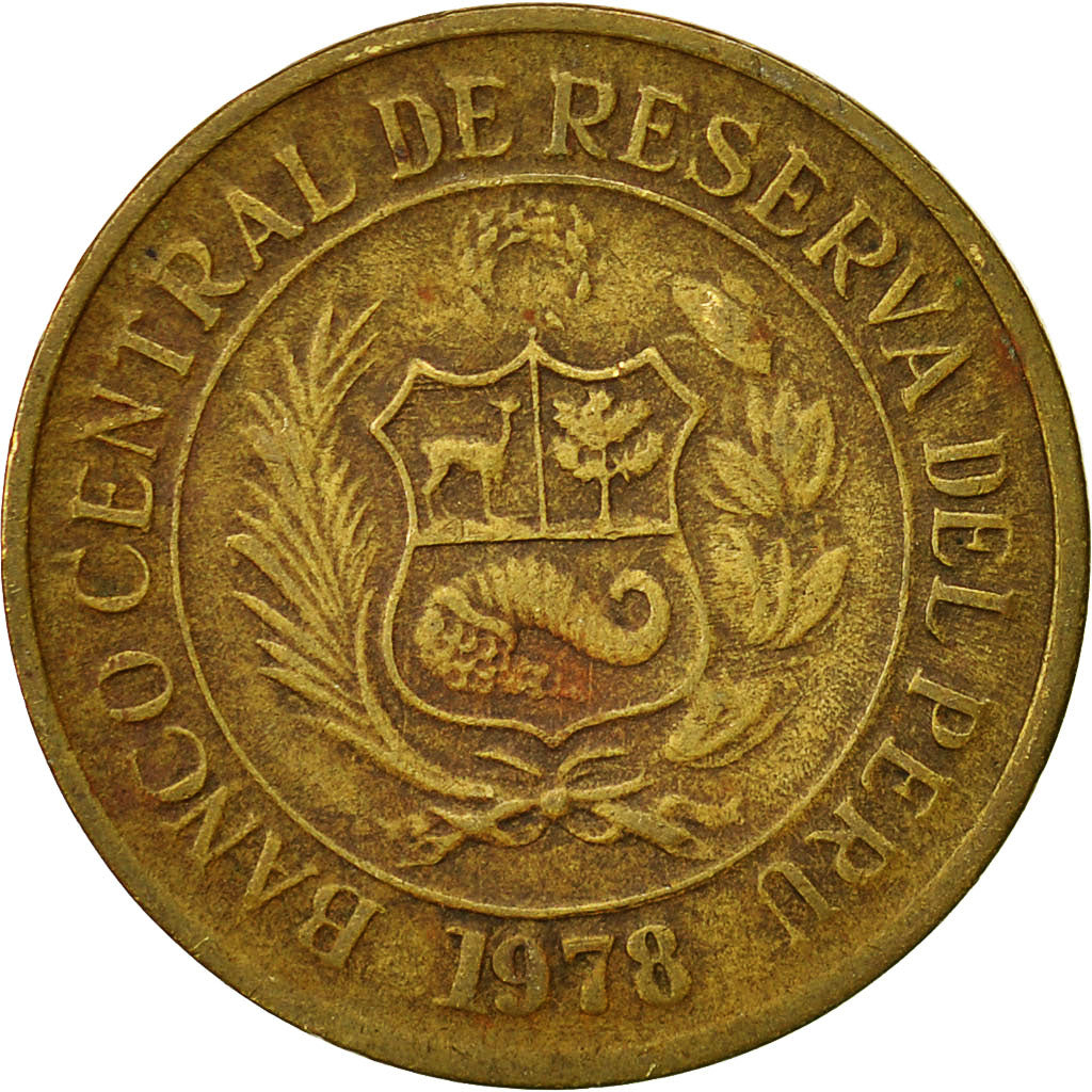 Coin, Peru, 10 Soles, 1978, Lima, VF(30-35), Brass, KM:272.2