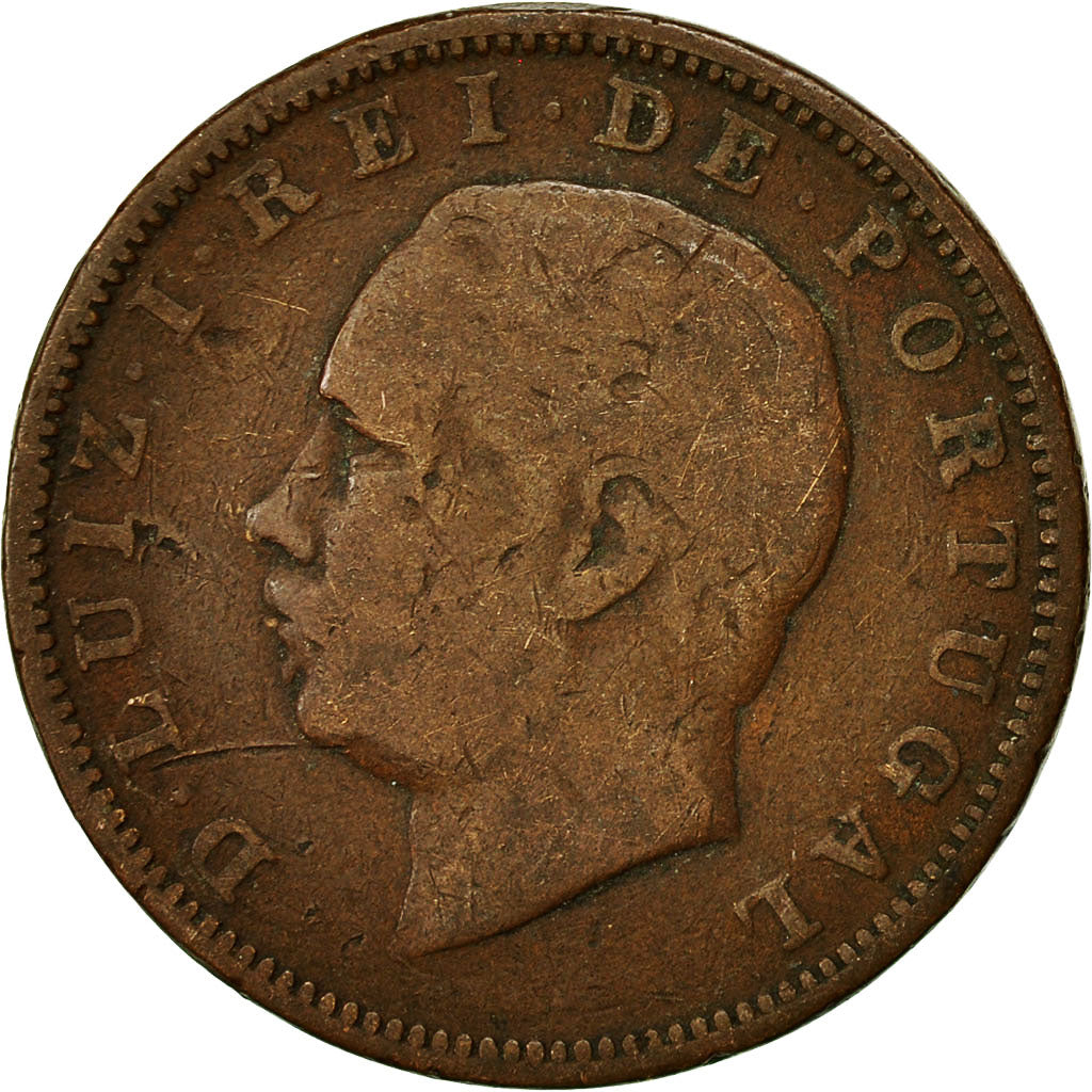 Moneta, Portugal, Luiz I, 20 Reis, 1883, VF(20-25), Bronze, KM:527