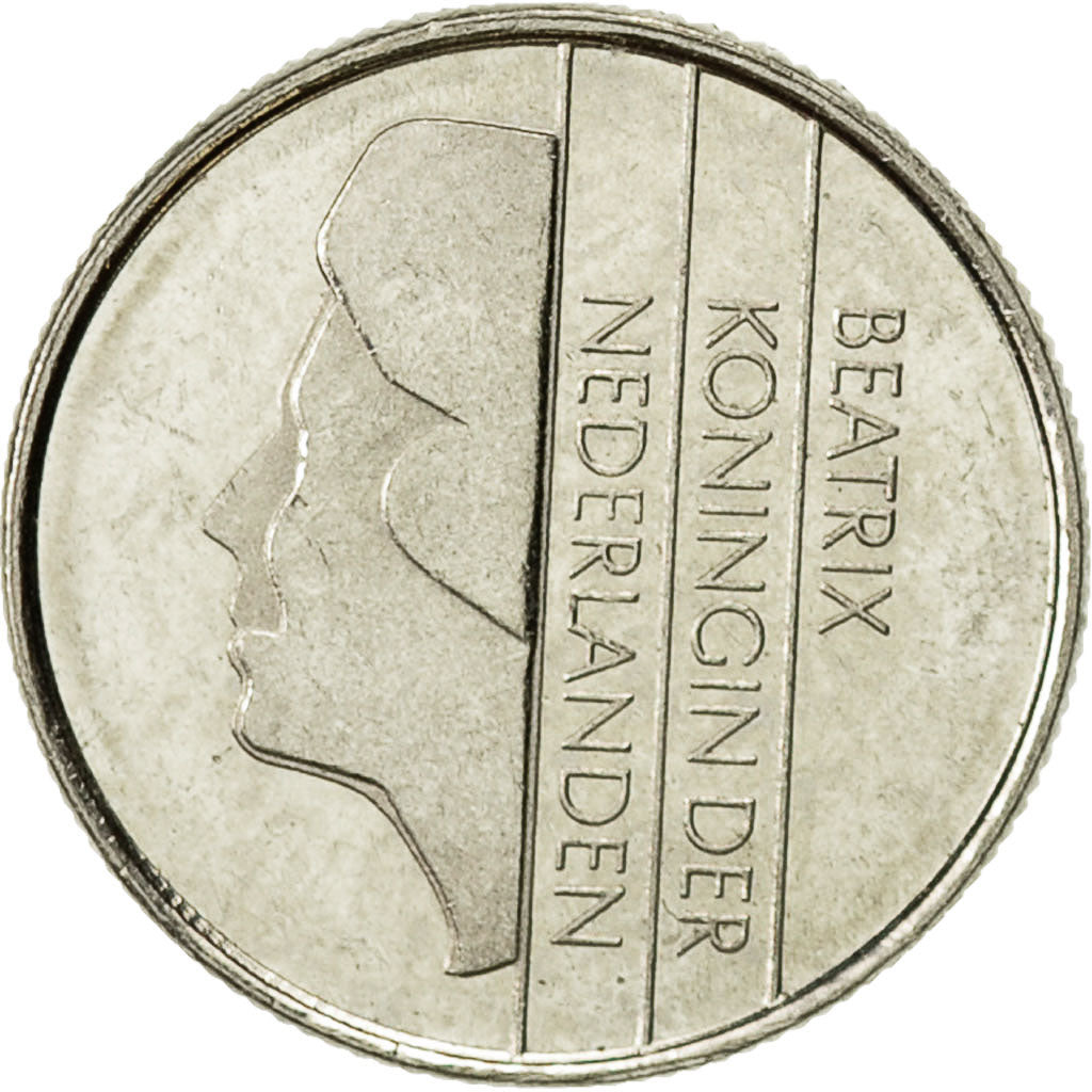 Coin, Netherlands, Beatrix, 10 Cents, 1986, EF(40-45), Nickel, KM:203