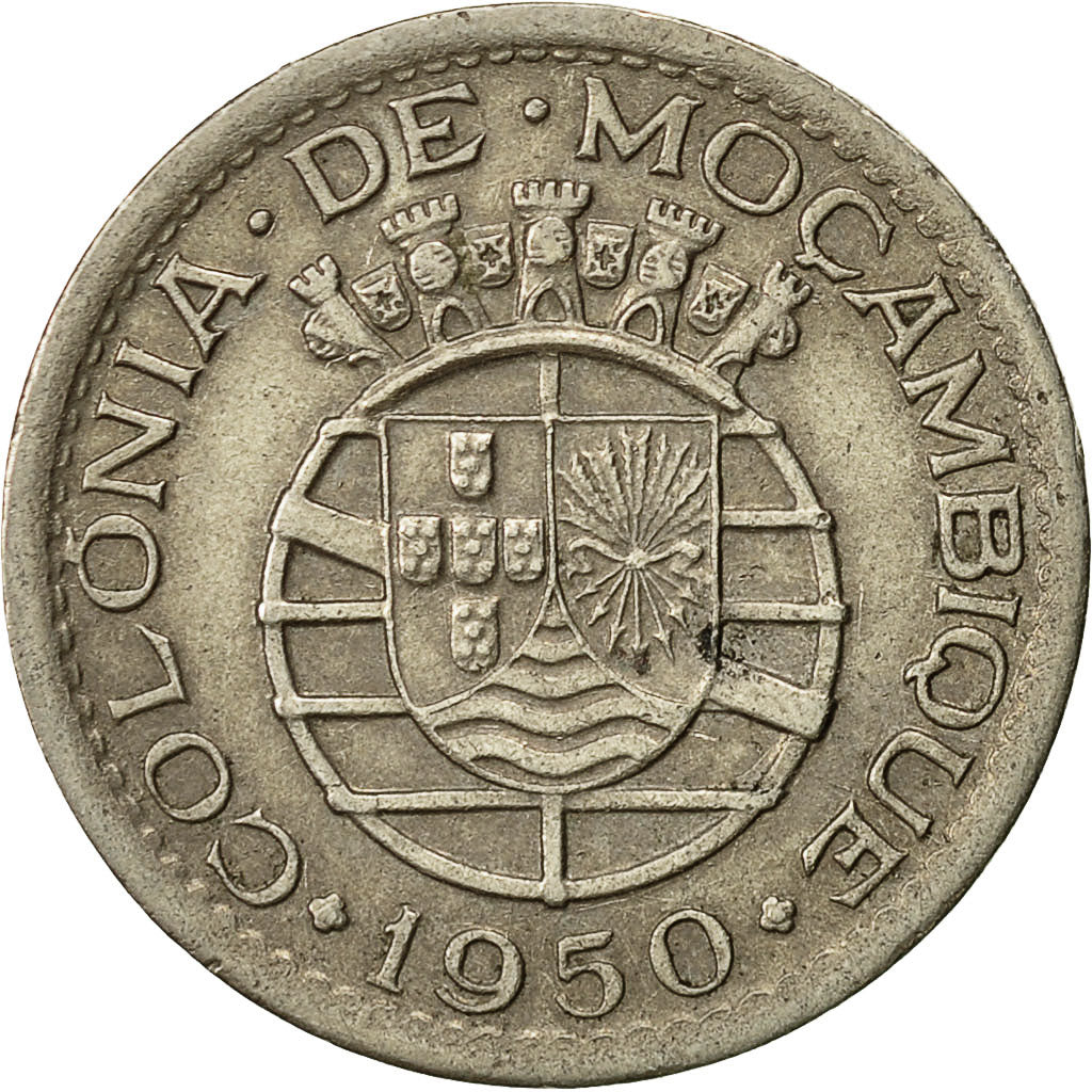 Coin, Mozambique, 50 Centavos, 1950, EF(40-45), Nickel-Bronze, KM:76