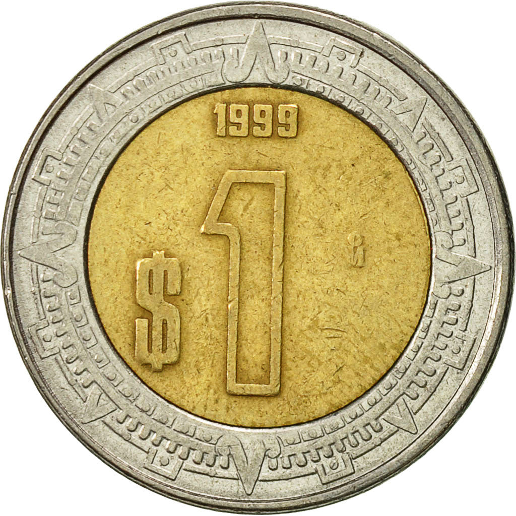 Moneda, México, Peso, 1999, Mexico City, MBC, Bimetálico, KM:603