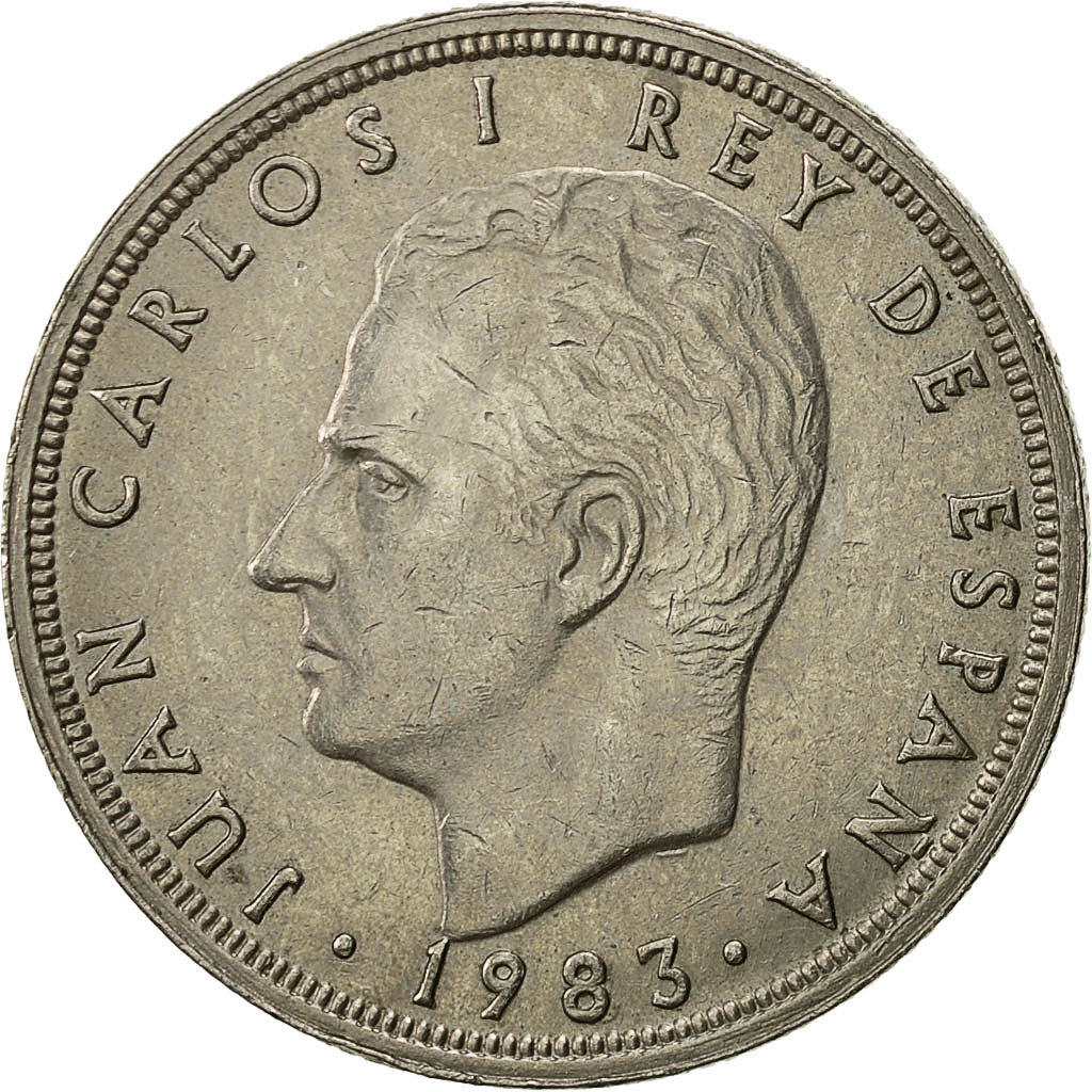 Coin, Spain, Juan Carlos I, 50 Pesetas, 1983, AU(50-53), Copper-nickel, KM:825