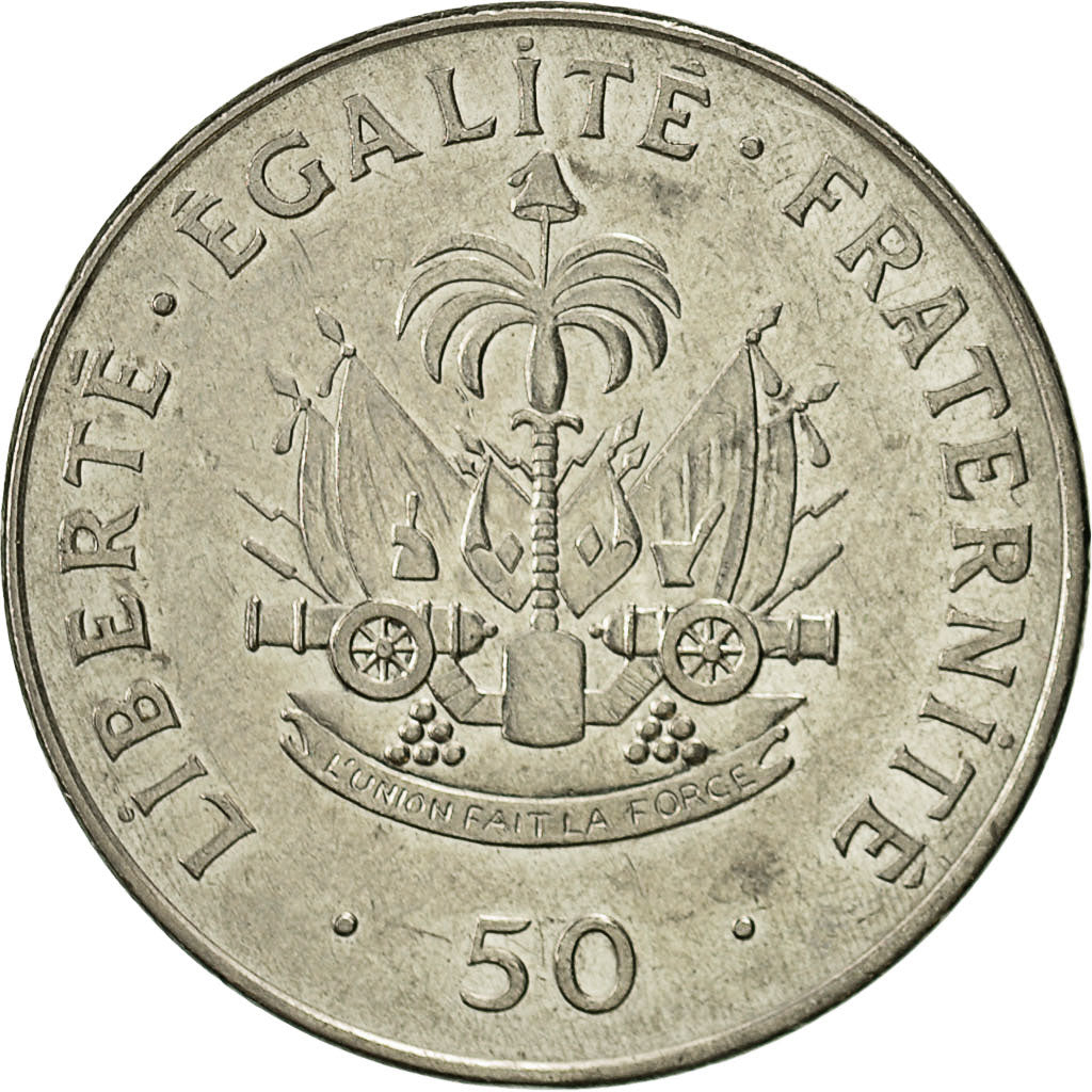 Coin, Haiti, 50 Centimes, 1995, EF(40-45), Nickel plated steel, KM:153a