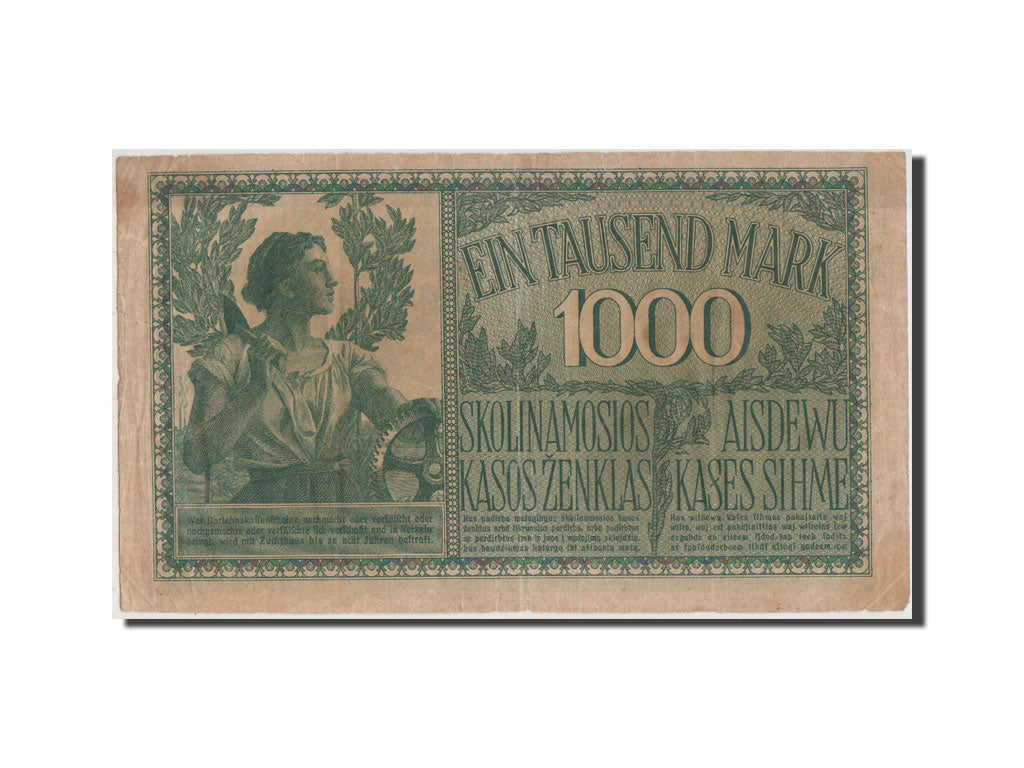 Billete, 1000 Mark, 1918, Alemania, MBC