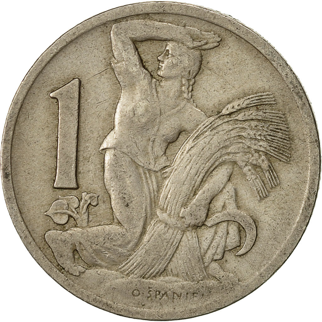 Coin, Czechoslovakia, Koruna, 1929, EF(40-45), Copper-nickel, KM:4