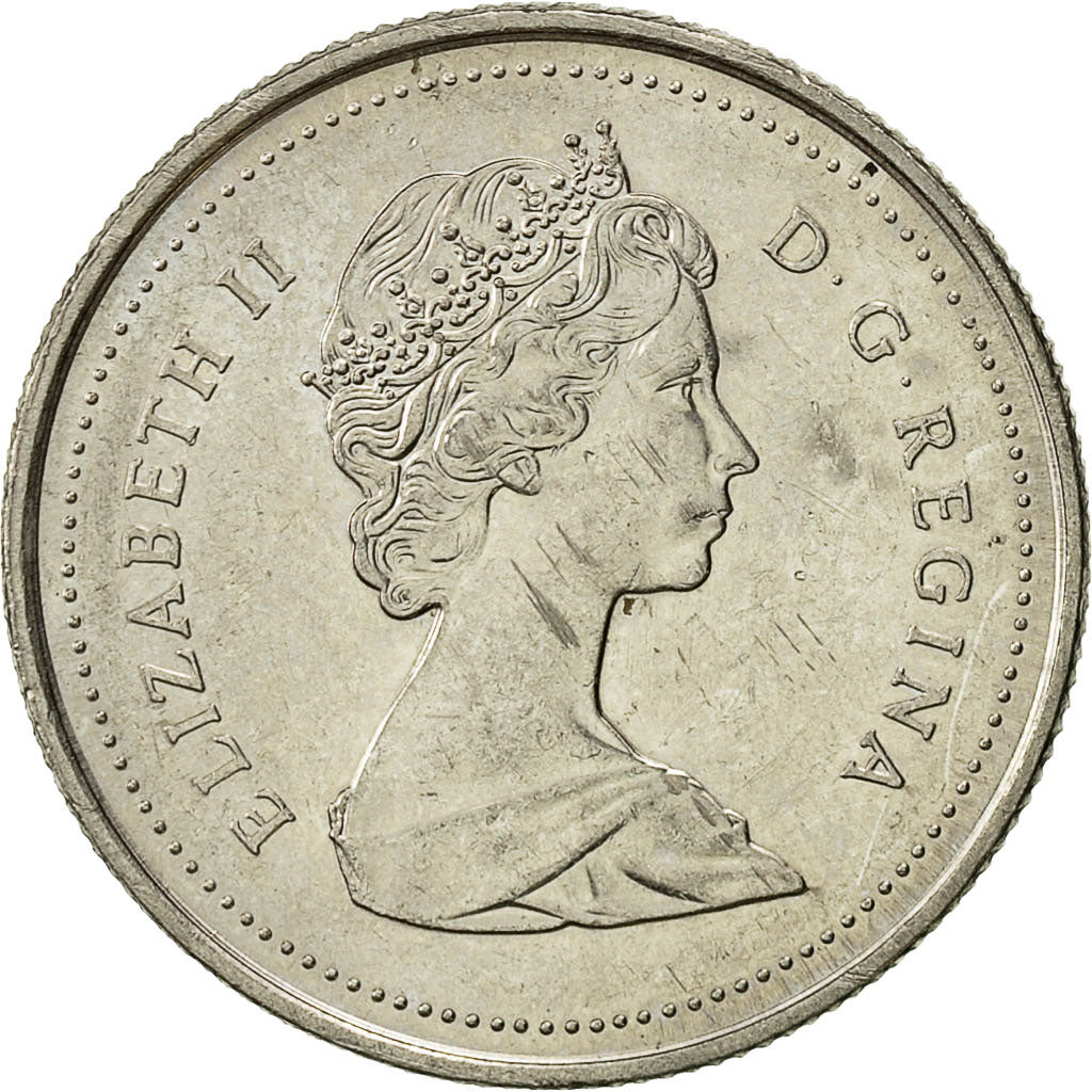Coin, Canada, Elizabeth II, 25 Cents, 1988, Royal Canadian Mint, Ottawa