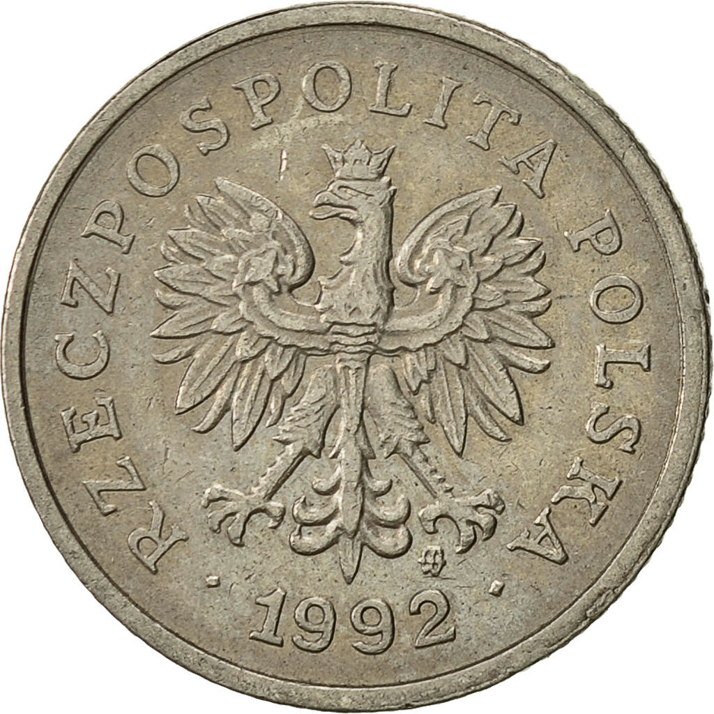Coin, Poland, 20 Groszy, 1992, Warsaw, EF(40-45), Copper-nickel, KM:280