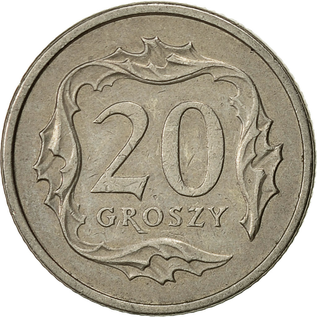 Coin, Poland, 20 Groszy, 1992, Warsaw, EF(40-45), Copper-nickel, KM:280