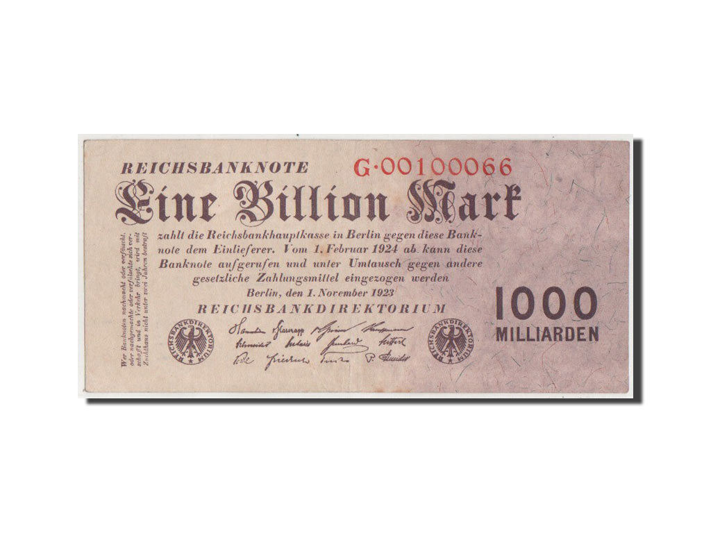 Allemagne, Reichsbanknote, 1000 Milliards de Mark 1923, Pick 129