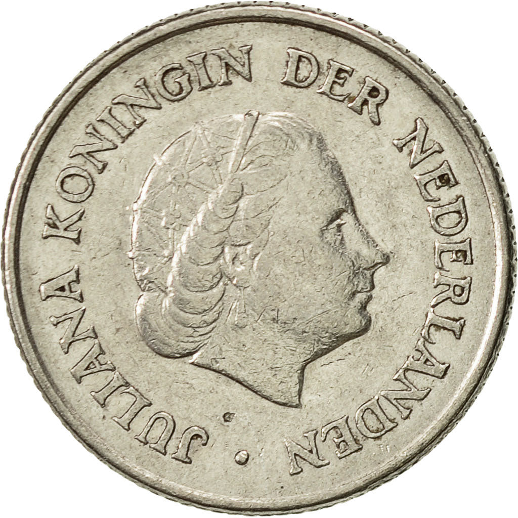 Münze, Niederlande, Juliana, 25 Cents, 1951, SS, Nickel, KM:183